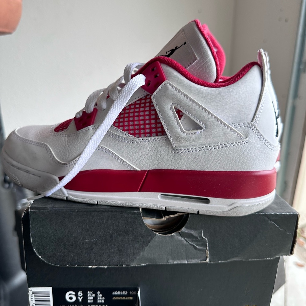 Jordan White and Red Athletic Shoes